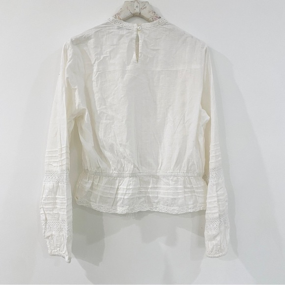 Marea 100% cotton Victorian blouse in off-white - Picture 7 of 14
